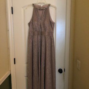 Eliza J Champagne formal dress